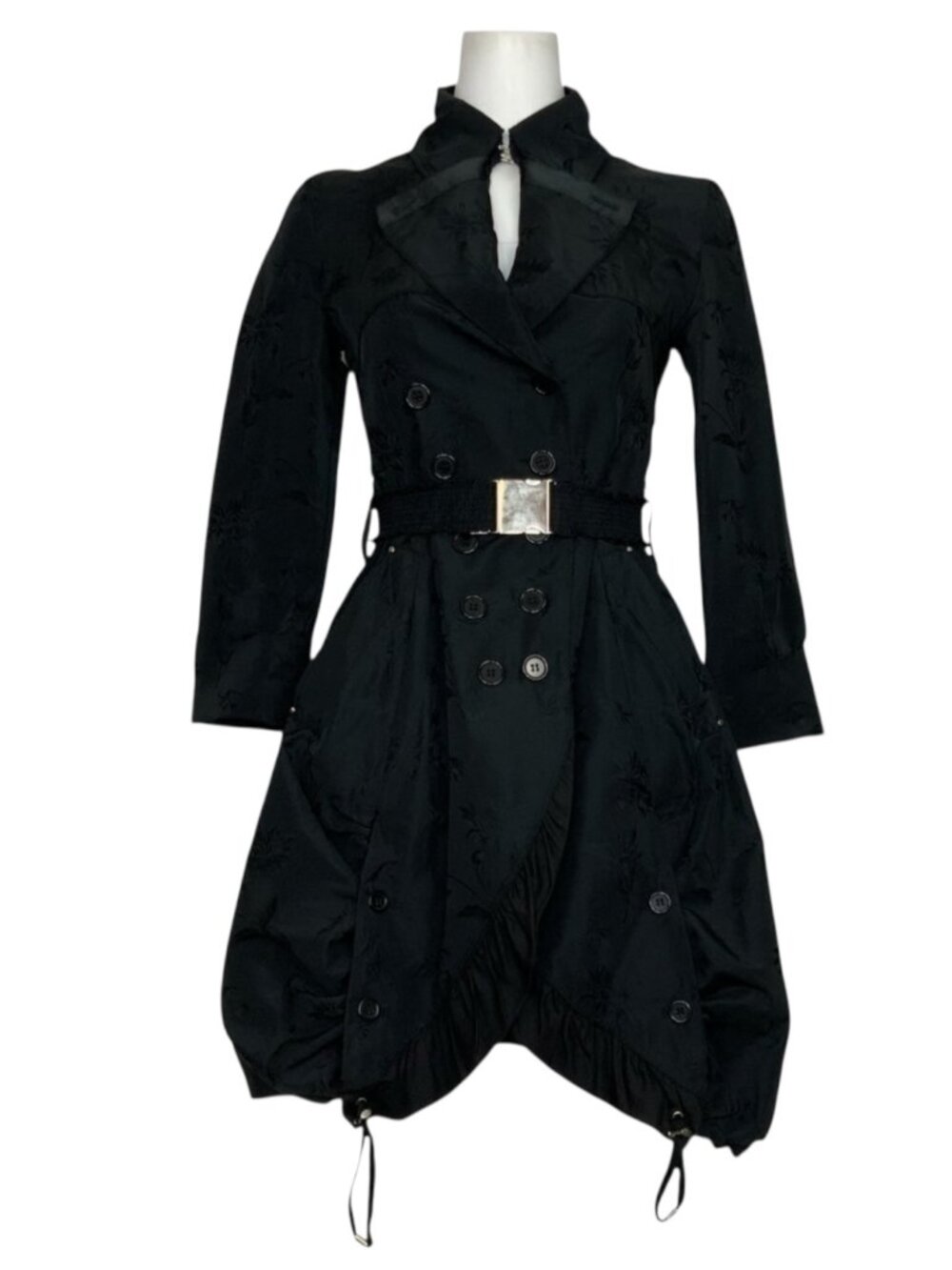 Ciao Milano Coat S Black Floral Double Breasted